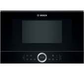horno microondas integrable bosch bfl634gb1 21 litros sin grill cristal negro