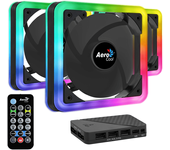 aerocool ventilador edge14pro, 3x 14cm argb edge