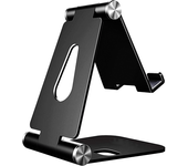 soporte de sobremesa m ajustable (2 pivotes) para movil   tablet, negro