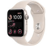 apple watch se gps 44mm starlight aluminium case with starlight sport band - regular