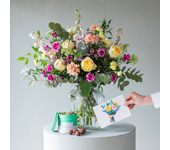 Flores a Domicilio - Pack Ramo Nilo con Chocolate y Dedicatoria - COLVIN