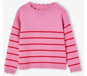 VERTBAUDET Jersey marinero fantasía para niña rosa viejo