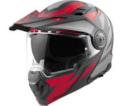 Bogotto FG-102 Safari Casco de enduro de fibra de vidrio - Negro Gris Rojo (M)