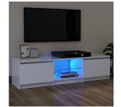 vidaXL Mueble Para Tv Con Luces Led Blanco 120x30x35.5 Cm