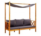 vidaXL Banco De Jardín Con Toldo Madera Maciza De Acacia