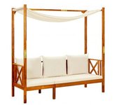 vidaXL Banco De Jardín Con Toldo Madera Maciza De Acacia