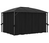 vidaXL Cenador Con Cortinas Gris Antracita 400x300x265 Cm