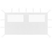 vidaXL Pared Lateral De Cenador Con Ventanas Blanco 4x2 M