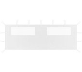 vidaXL Pared Lateral De Cenador Con Ventanas Blanco 6x2 M