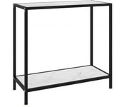 vidaXL Mesa De Consola Blanco Vidrio Templado 80x35x75 Cm