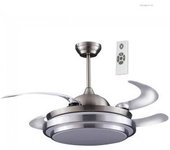 Wonderlamp Ventilador Led Con Aspas Plegables Twin Plata (36w)