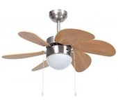 vidaXL Ventilador De Techo Con Lámpara Marrón Claro 76 Cm