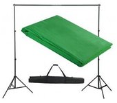 vidaXL Sistema De Soporte De Telón Fondo 300x300 Cm Verde