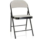 hjh OFFICE Silla plegable tela blanco