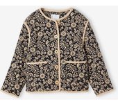 VERTBAUDET Chaqueta con flores acolchada para niña gris estampado
