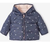 VERTBAUDET Chaqueta acolchada reversible para bebé azul pizarra