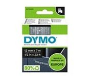 Dymo 45020 (S0720600) cinta plástica blanco sobre transparente 12mm