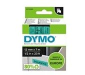 Dymo 45019 (S0720590) cinta plástica negro sobre verde 12mm