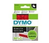 Dymo 45017 (S0720570) cinta plástica negro sobre rojo 12mm