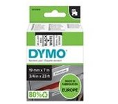 Dymo 45803 (S0720830) cinta plástica negro sobre blanco 19mm