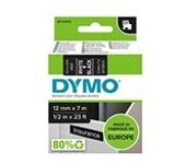 Dymo 45021 (S0720610) cinta plástica blanco sobre negro 12mm