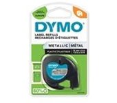 Dymo 91208 (S0721730) cinta plástica negro sobre plateado 12mm