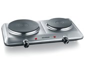 Severin DK 1014 Hornillo de Mesa Portátil 2 Fuegos Acero Inoxidable Pulido 2500W