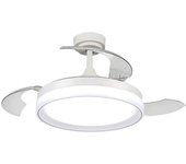 Iluminashop Ventilador de Techo con Luz LED y Mando 36W Blanco Motor DC
