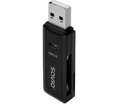 Lector de tarjetas SD Savio AK-63 USB 2.0 480Mbps Plug and Play compacto