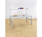 RAU Puesto de trabajo modular, de altura regulable de forma manual entre 650 y 1000 mm, mesa base con estante superior, A x P 1200 x 700 mm