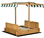 Outsunny Arenero para niños 106x106x115 cm madera natural