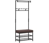 Homcom Perchero de pie metálico negro 72,5 x 35 x 180cm
