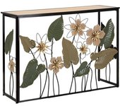 Mauro Ferretti Consola de metal y madera multicolor 108x36,8x80 cm