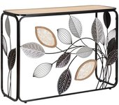 Mauro Ferretti Consola de metal y madera multicolor 108x36,8x80 cm
