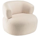 MACABANE Sillón en tejido bouclette crudo, asiento redondeado