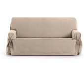 Eysa Funda de sofá dos plazas con lazos beige 140 - 180 cm