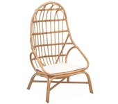 sweeek Sillón de ratán en forma de huevo con cojín, natural