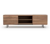 Herdasa Mueble TV melamina nogal patas grafito 54x180x44 cm
