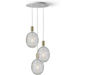 DAYLIGHT ITALIA Kit lámpara colgante con 3 pantallas E27 blanco-oro