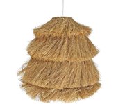 NATYAL Lámpara de techo de flecos de rafia natural 40x40cm