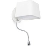 FARO BARCELONA Aplique con luz de lectura led en metal blanco 45cm