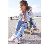 VERTBAUDET Chaqueta acolchada ligera con efecto brillante irisado para niña gris claro metalizado
