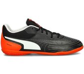 Puma - Zapatilla de fútbol sala Truco III Niño, Unisex, Black-White-Flame Flicker, 1 UK