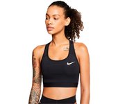 Nike - Sujetador Swoosh Band Non-Padded Mujer, Mujer, Black-White, XS