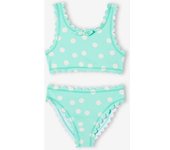 VERTBAUDET Bikini de lunares para niña verde agua
