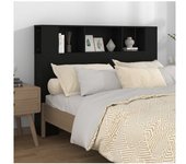 vidaXL Mueble Cabecero Negro 140x18.5x104.5 Cm