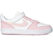 Nike - Zapatilla Court Borough Low Recraft Niño, Unisex, White-Pink, 3Y
