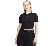 Nike - Camiseta Essentials Crop Top Mujer, Mujer, Black, L