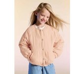 VERTBAUDET Chaqueta acolchada estilo bomber de gasa de algodón para niña   rosa maquillaje