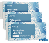 Purely Nutrition 3x Cloruro de potasio, en total 180 cápsulas